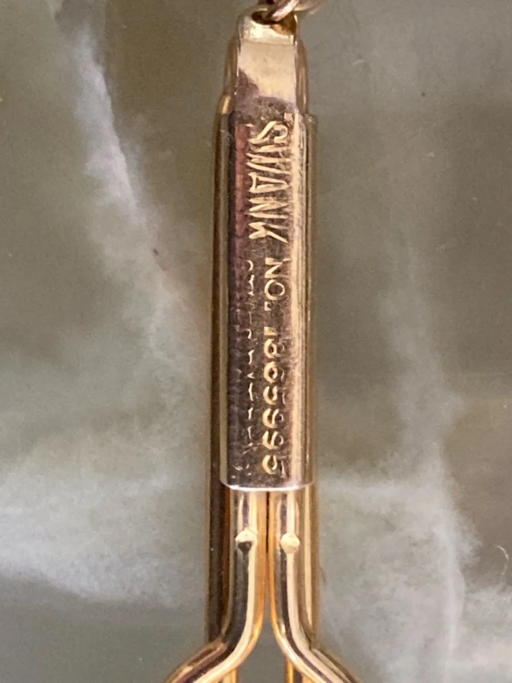1930s Swank Tie Bar with Twist  Square Link Chain Rolled Gold Pat No 1865995